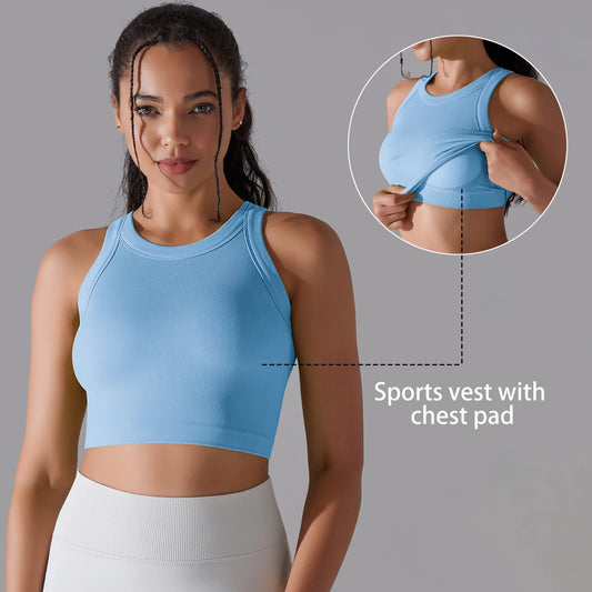 Seamless Sports Vest With Pad Women's Yoga Bra