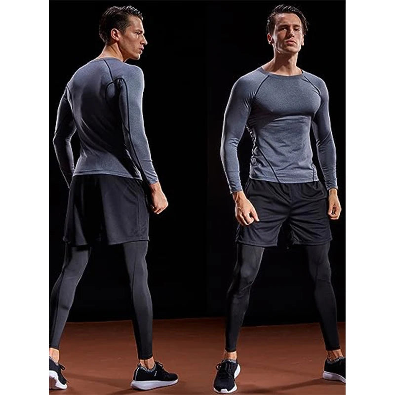 Compression Long Sleeve T Shirt Men Elastic Training T-shirt Gym Fitness Workout