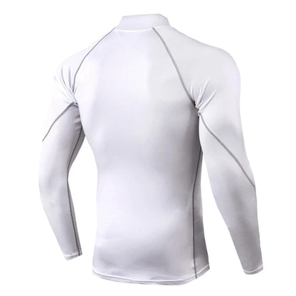 Men Bodybuilding Sport T-shirt Quick Dry Running Shirt Long Sleeve