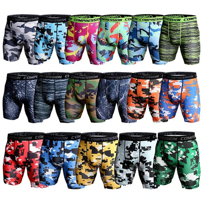 Compression Shorts Men 3D Print Camouflage Bodybuilding Tights Short