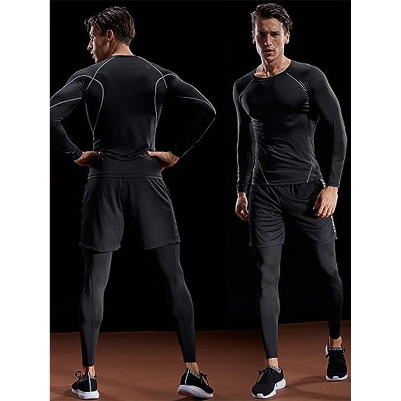 Compression Long Sleeve T Shirt Men Elastic Training T-shirt Gym Fitness Workout