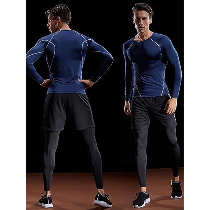 Compression Long Sleeve T Shirt Men Elastic Training T-shirt Gym Fitness Workout