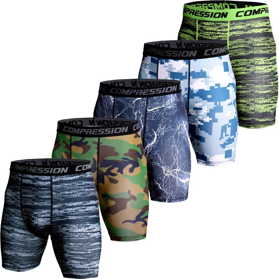 Compression Shorts Men 3D Print Camouflage Bodybuilding Tights Short