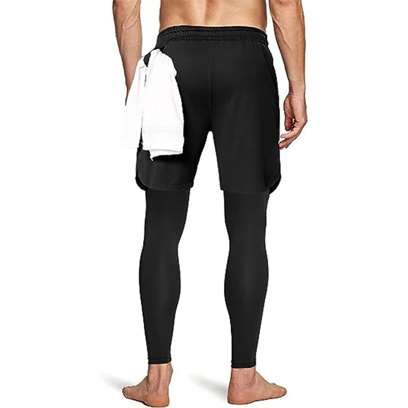 Men's Sport Pants 2 in1 Training Athletic Tracksuits Sportswear