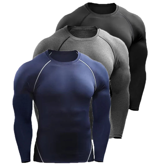 Compression Long Sleeve T Shirt Men Elastic Training T-shirt Gym Fitness Workout